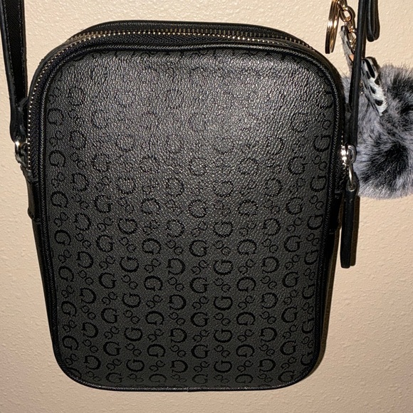 GUESS Charcoal Crossbody Bag with Pom Pom - Picture 3 of 10
